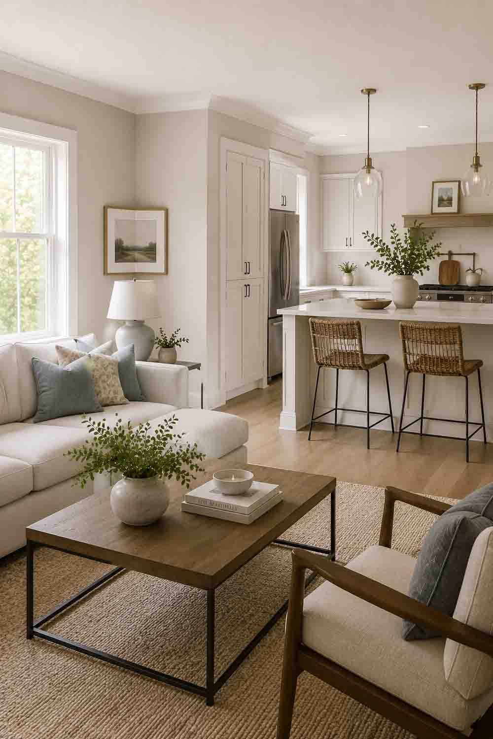 Sherwin Williams Drift of Mist SW 9166 light greige bright room