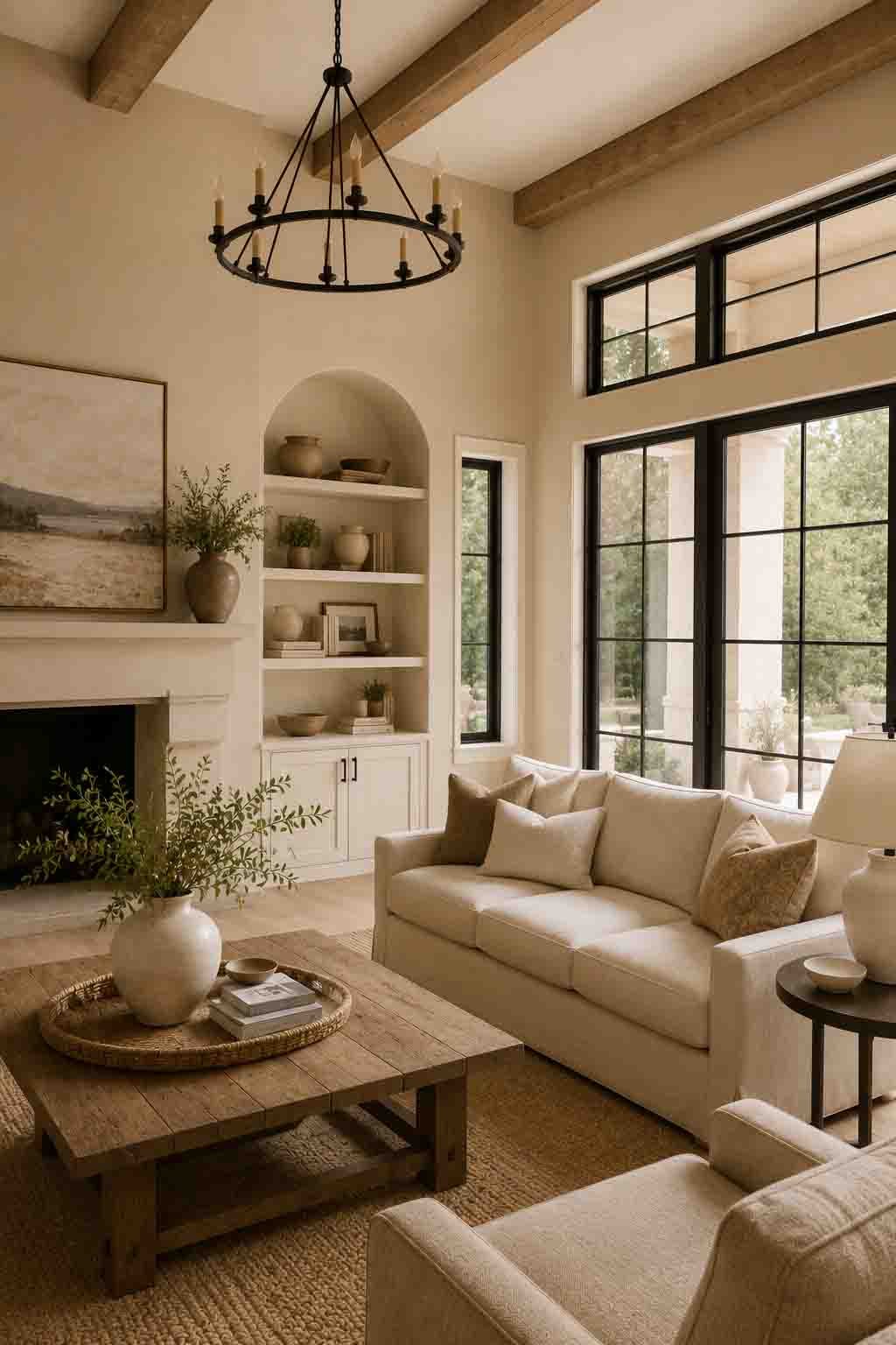 Sherwin Williams Canvas Tan SW 7531 light sandy tan living room