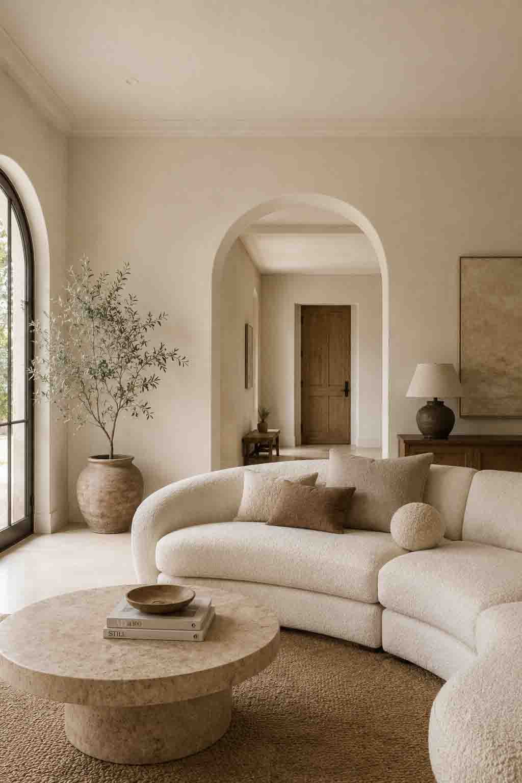 Sherwin Williams White Duck SW 7010 organic modern color drenched room